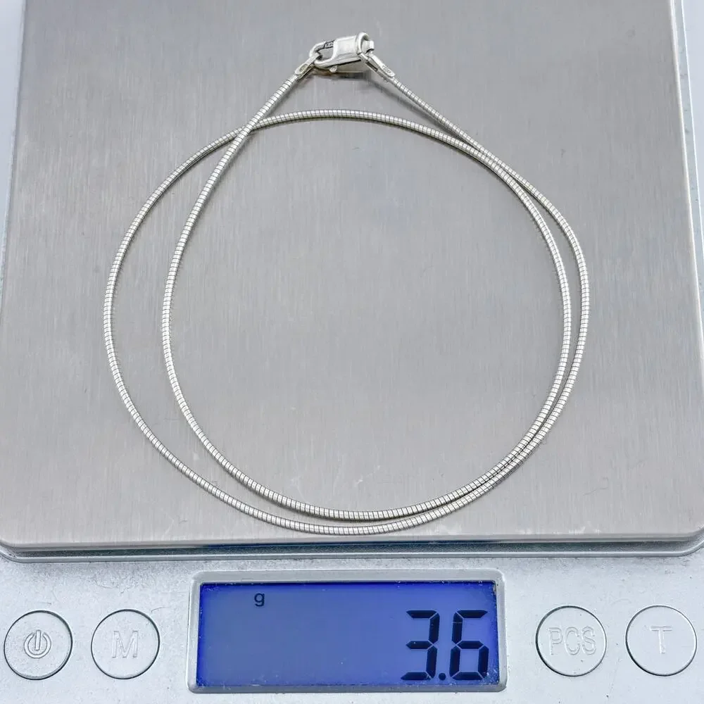 Vintage Italy Sterling Silver 925 Snake Chain Necklace 16
